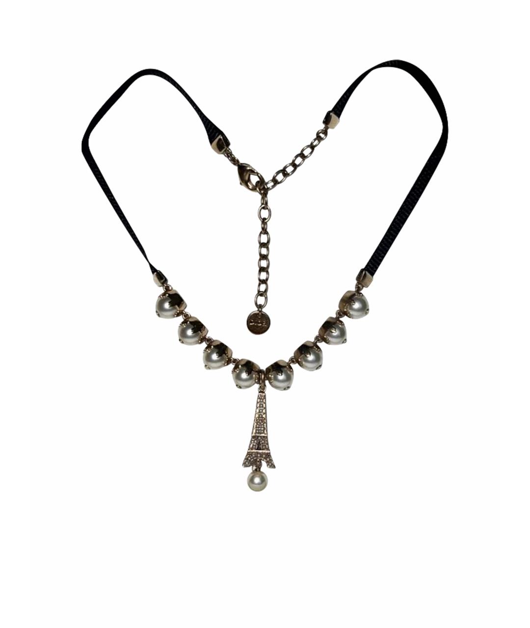 CHRISTIAN DIOR Белый латунный чокер, фото 1