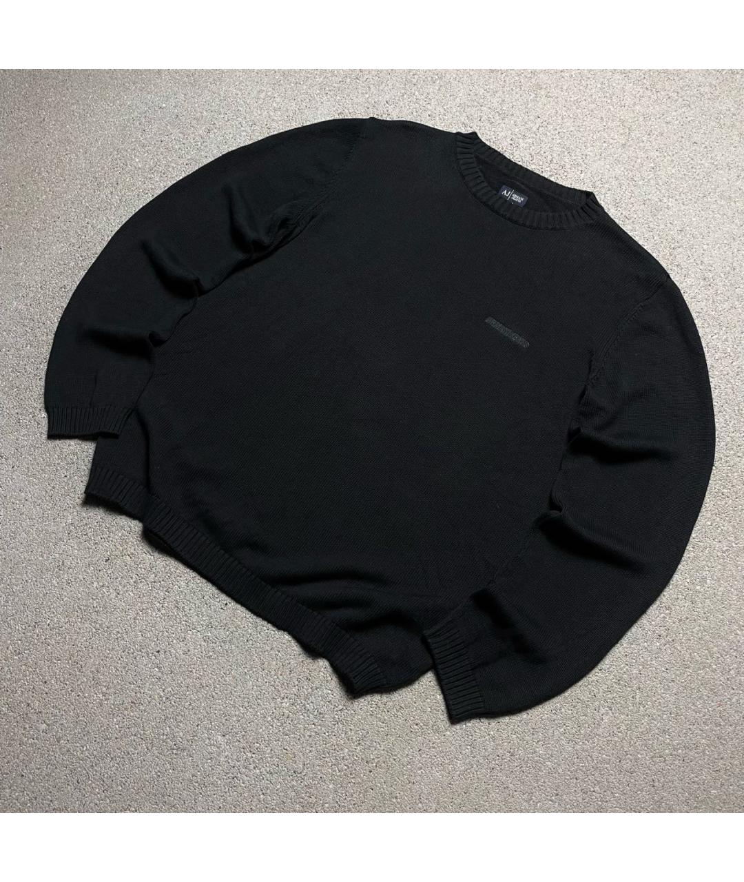 ARMANI JEANS Черный хлопковый джемпер / свитер, фото 4