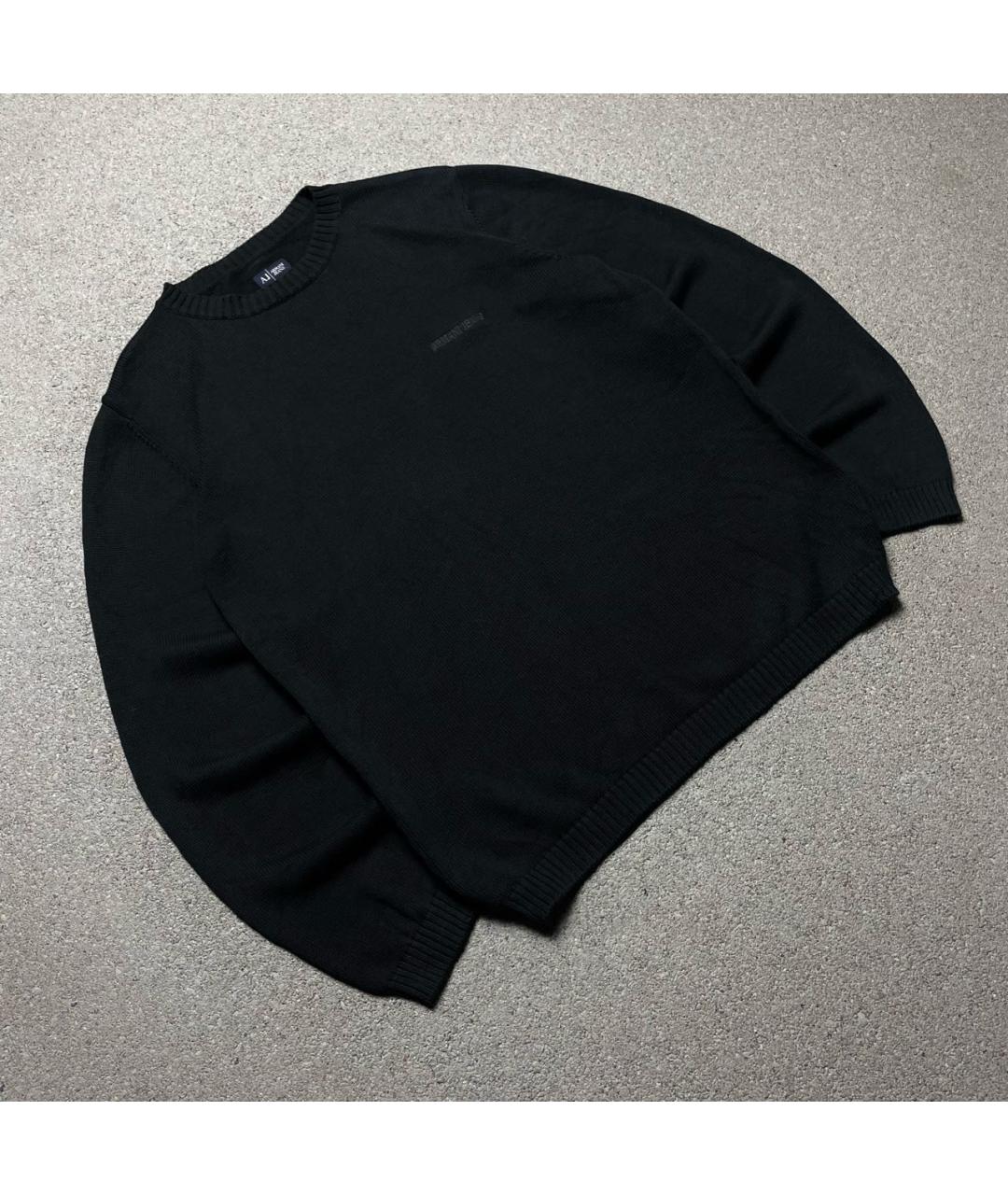 ARMANI JEANS Черный хлопковый джемпер / свитер, фото 3