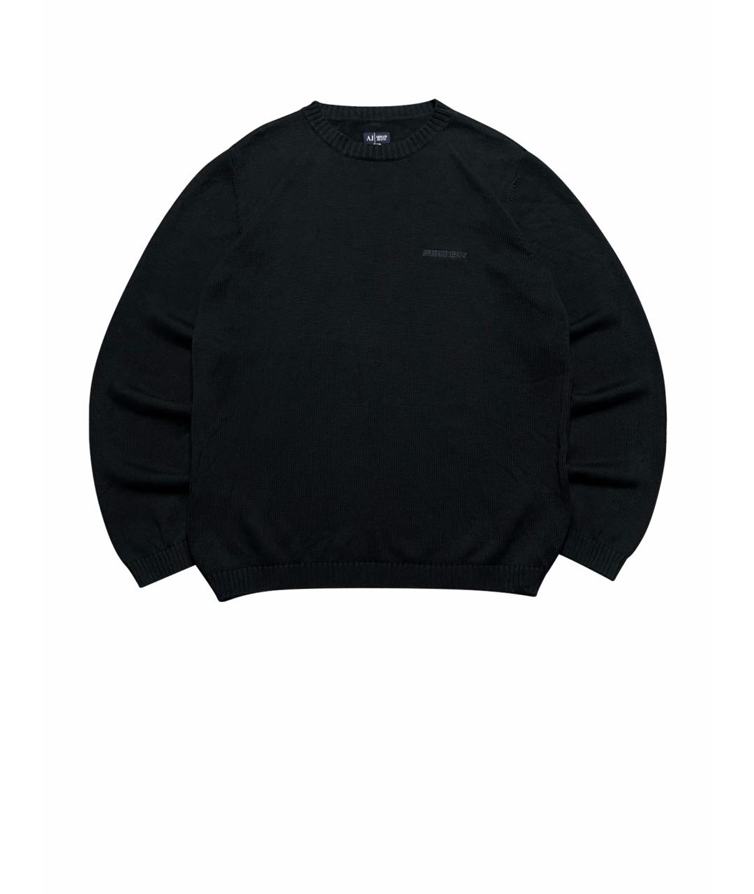 ARMANI JEANS Черный хлопковый джемпер / свитер, фото 1