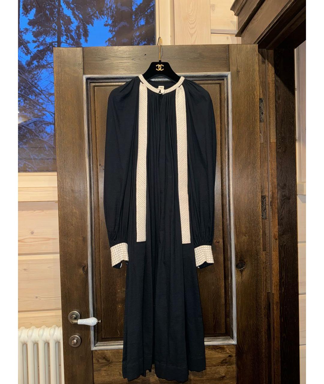 CHANEL Черное хлопковое вечернее платье, фото 6