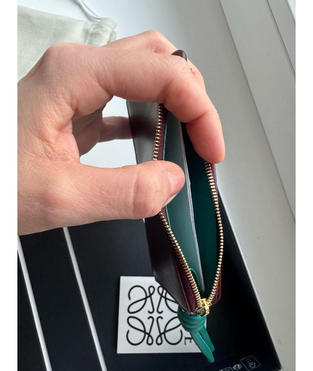 LOEWE Бордовый кожаный кардхолдер, фото 3