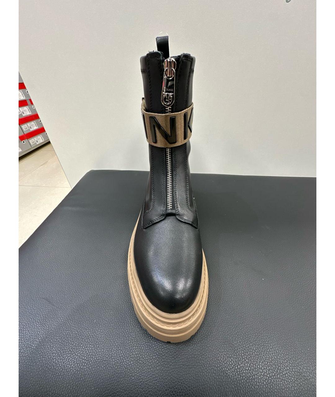 PINKO Черные кожаные ботинки, фото 2