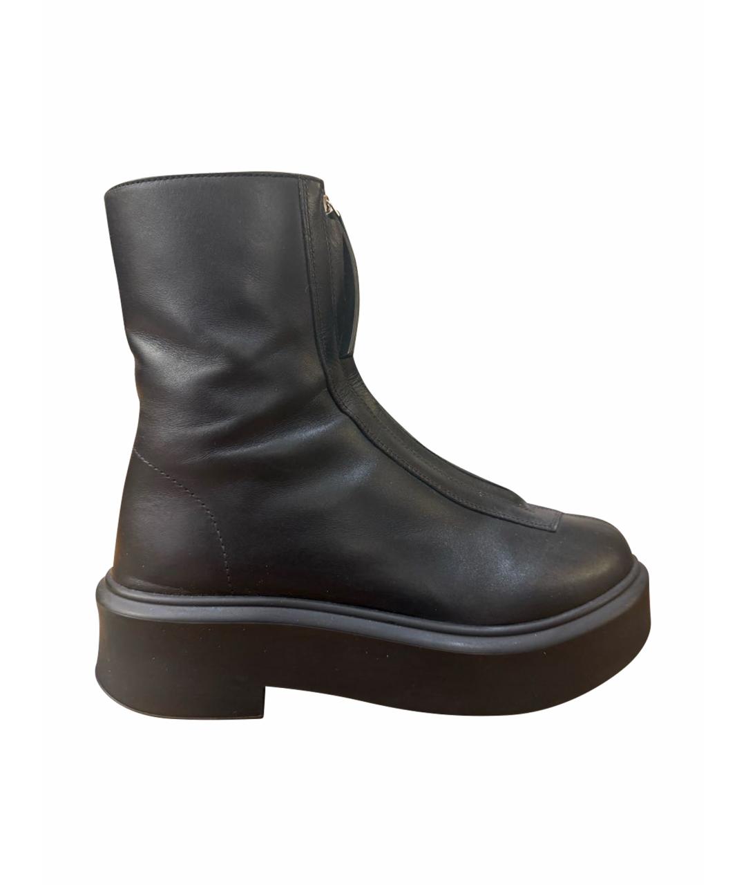 THE ROW Черные кожаные ботинки, фото 1