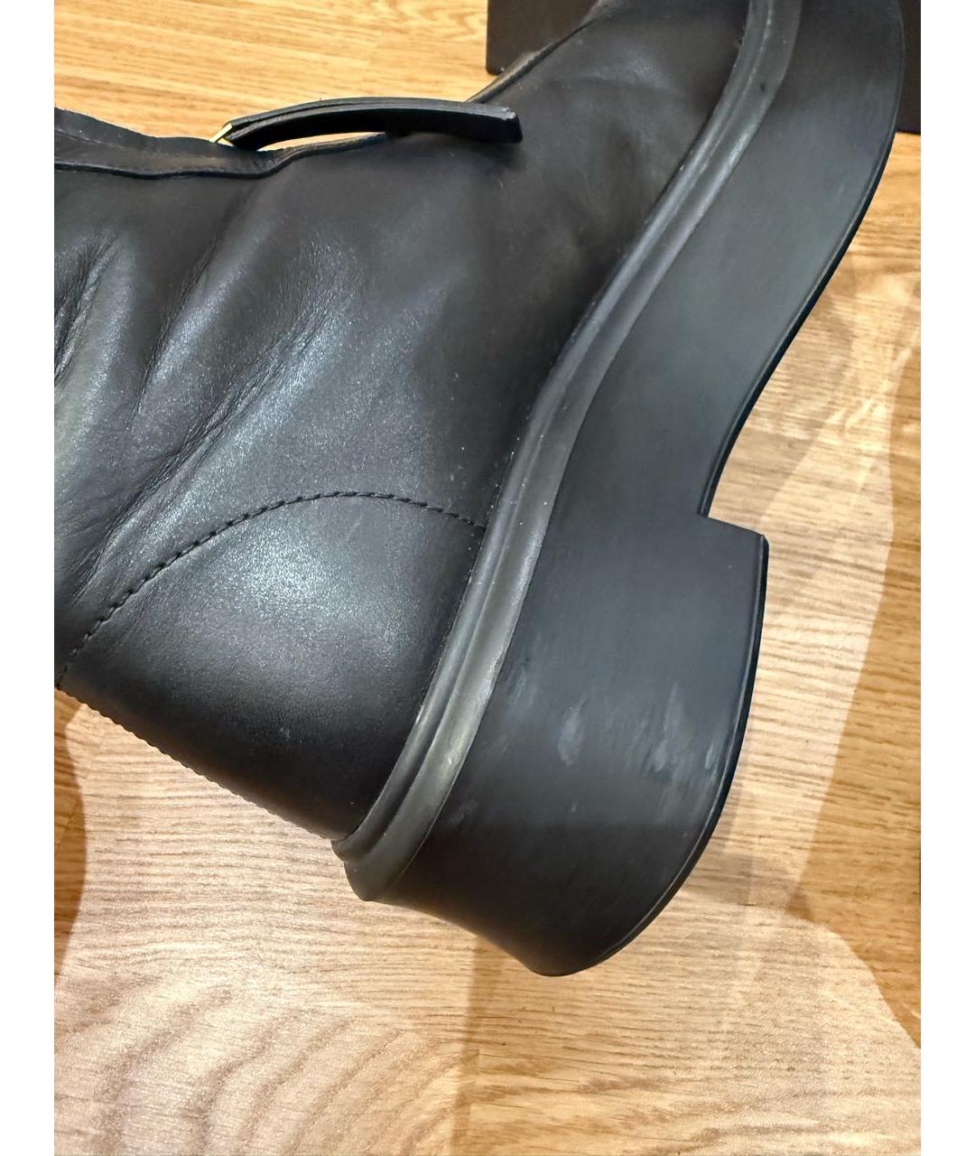 THE ROW Черные кожаные ботинки, фото 7