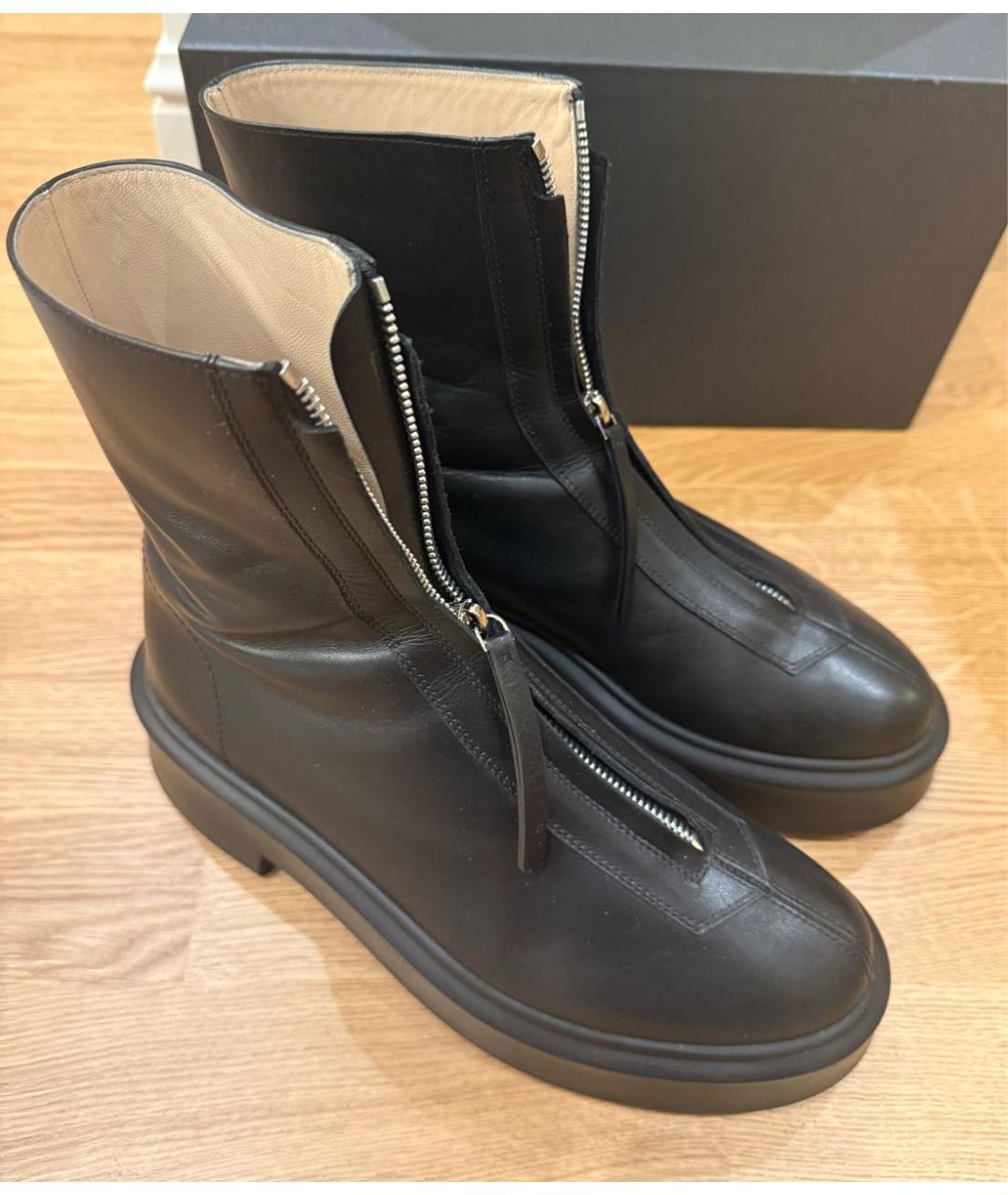 THE ROW Черные кожаные ботинки, фото 5