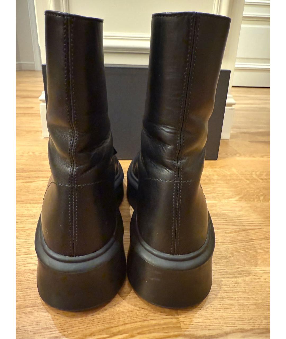 THE ROW Черные кожаные ботинки, фото 4