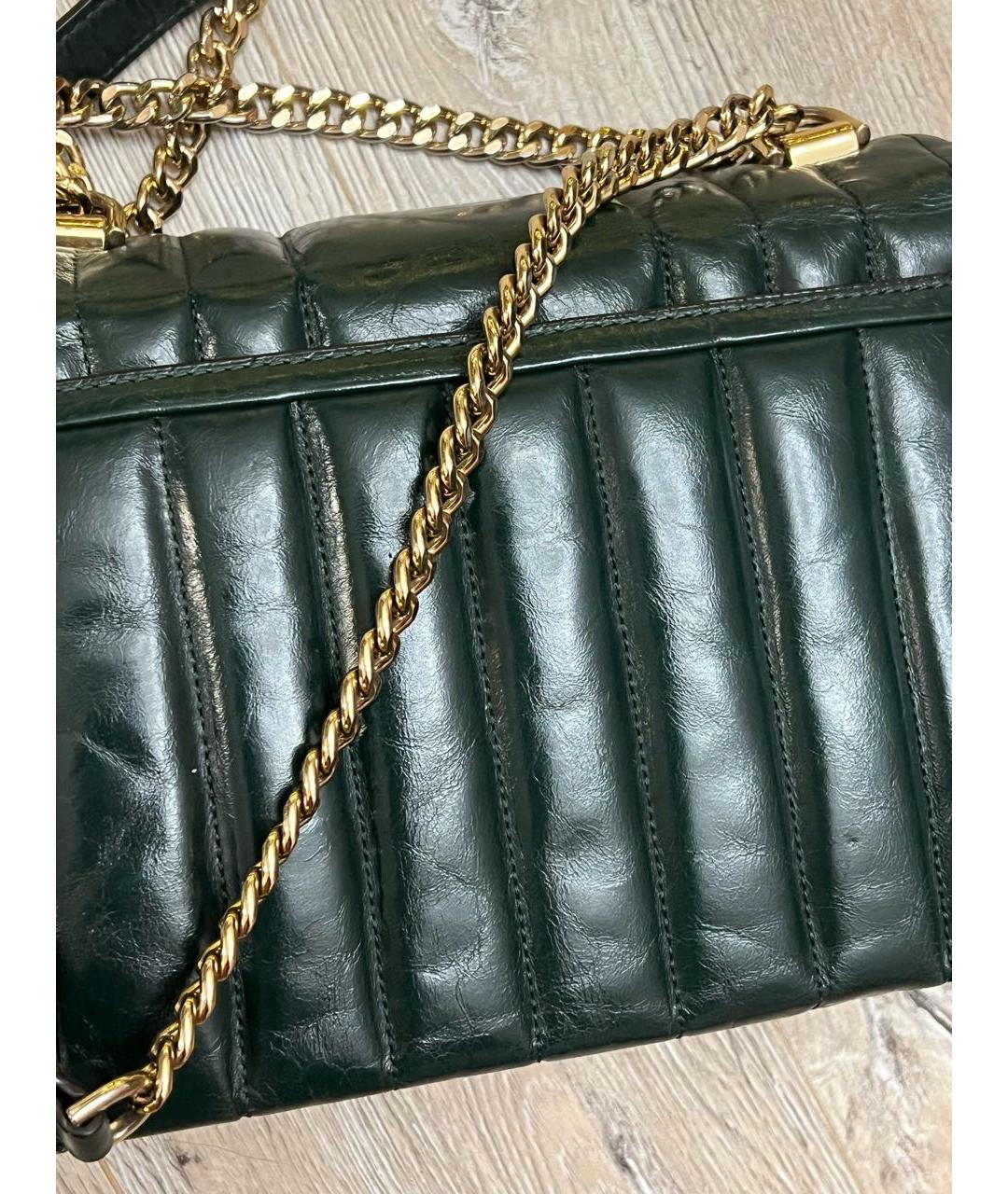 MICHAEL KORS Зеленая кожаная сумка через плечо, фото 4