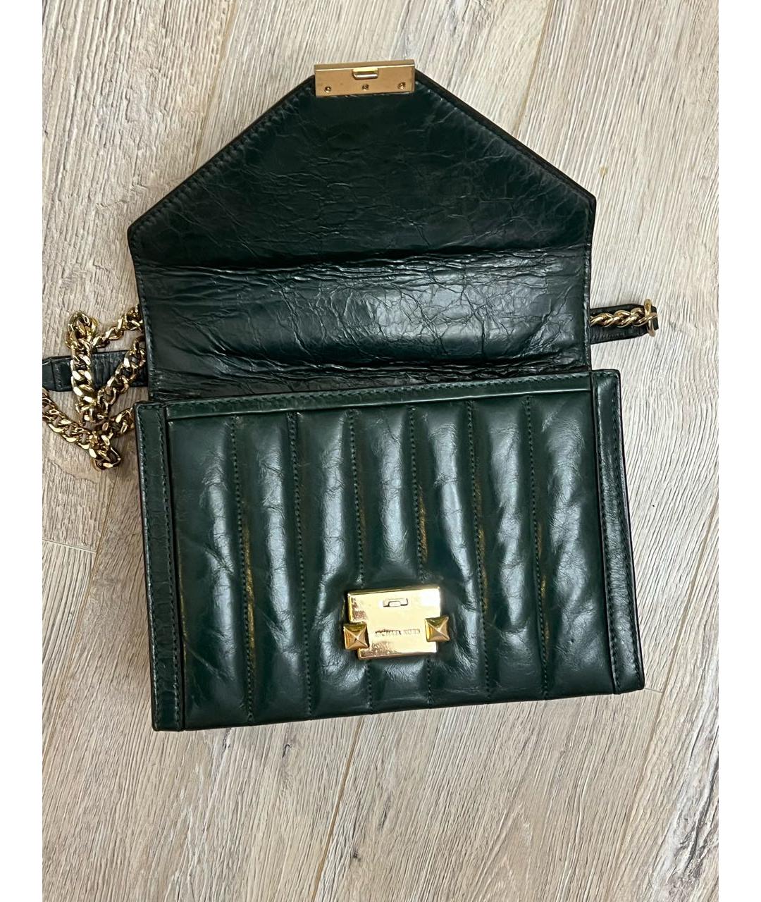 MICHAEL KORS Зеленая кожаная сумка через плечо, фото 3