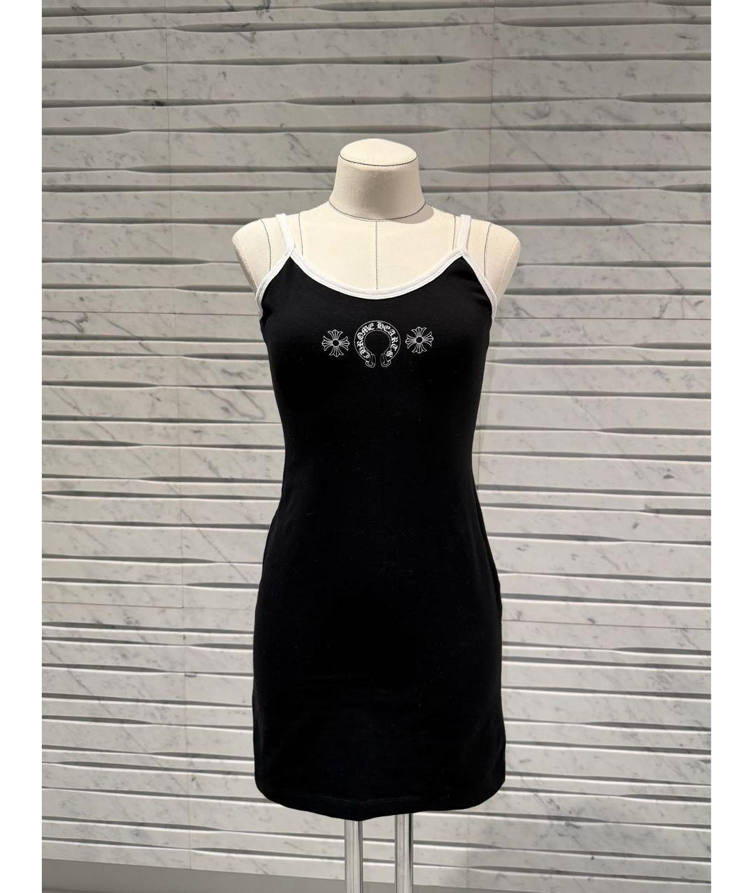 CHROME HEARTS Черное хлопковое повседневное платье, фото 5