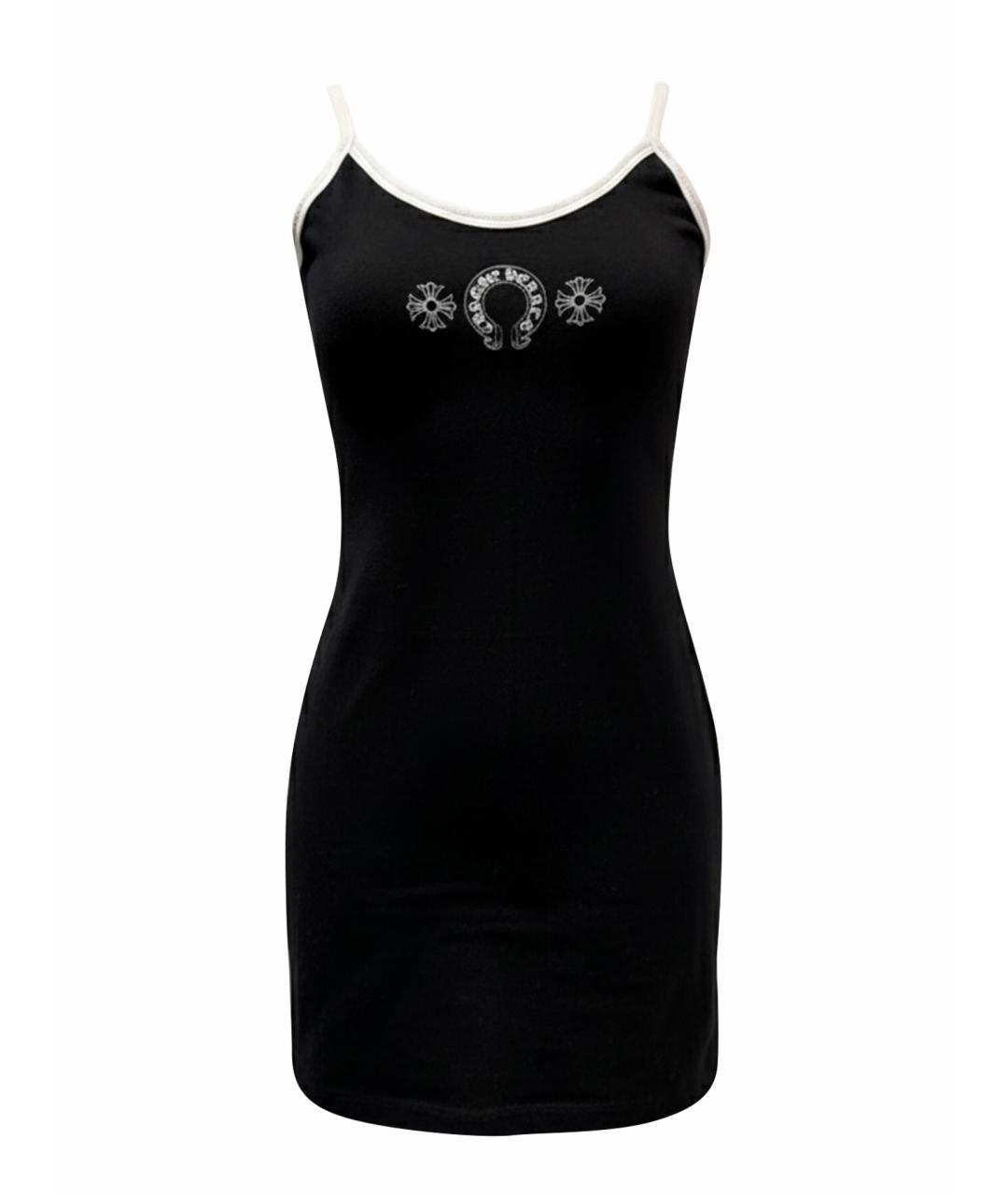 CHROME HEARTS Черное хлопковое повседневное платье, фото 1