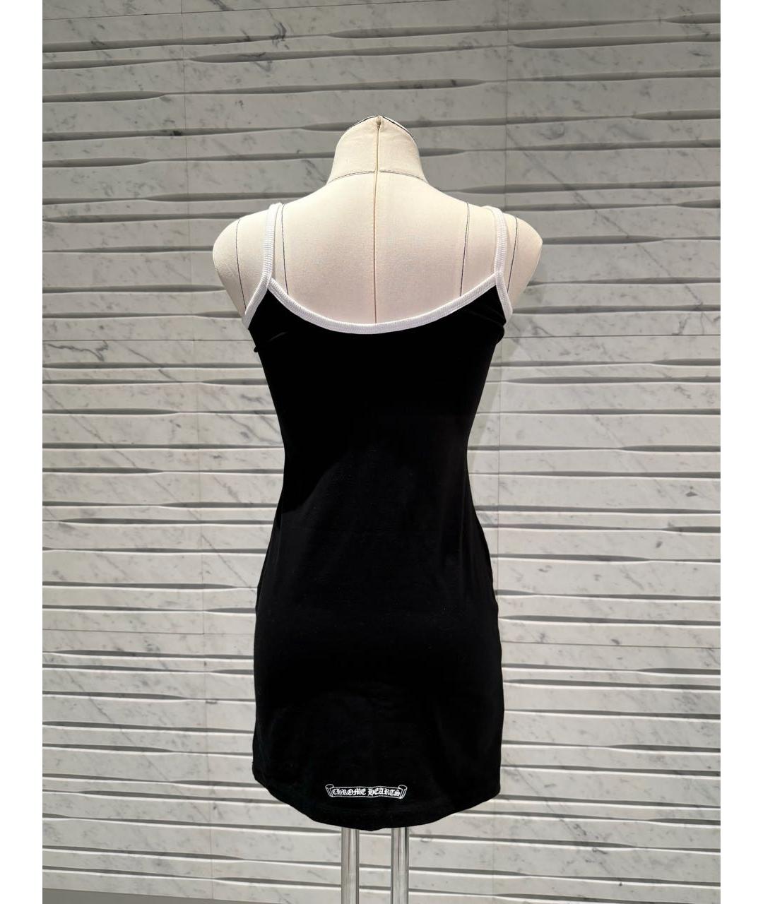 CHROME HEARTS Черное хлопковое повседневное платье, фото 3