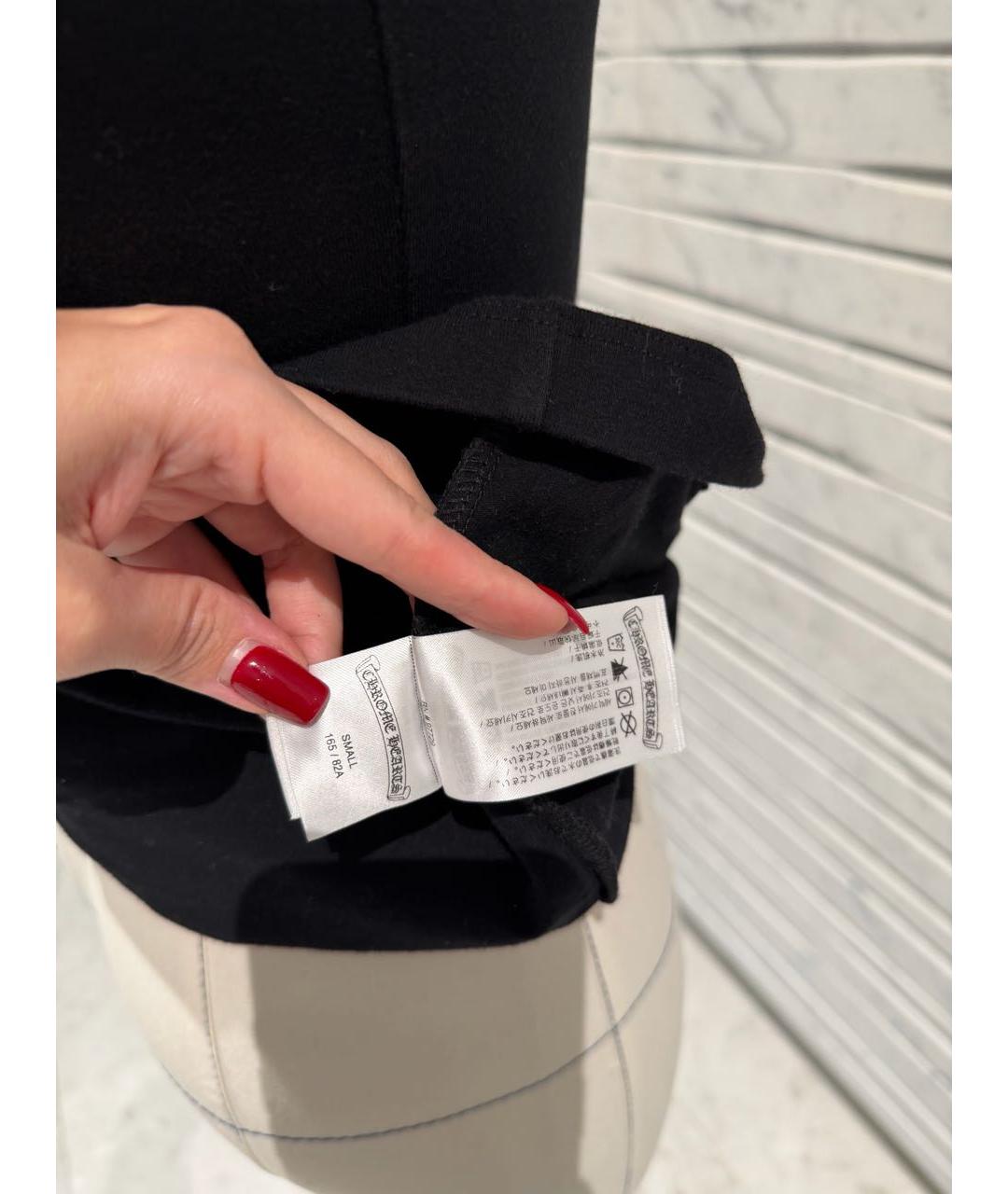 CHROME HEARTS Черное хлопковое повседневное платье, фото 4