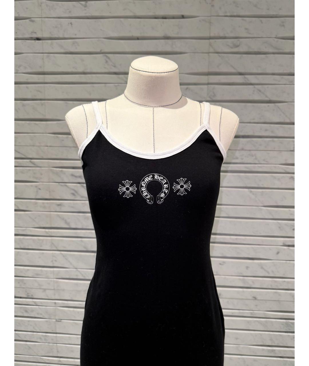 CHROME HEARTS Черное хлопковое повседневное платье, фото 2