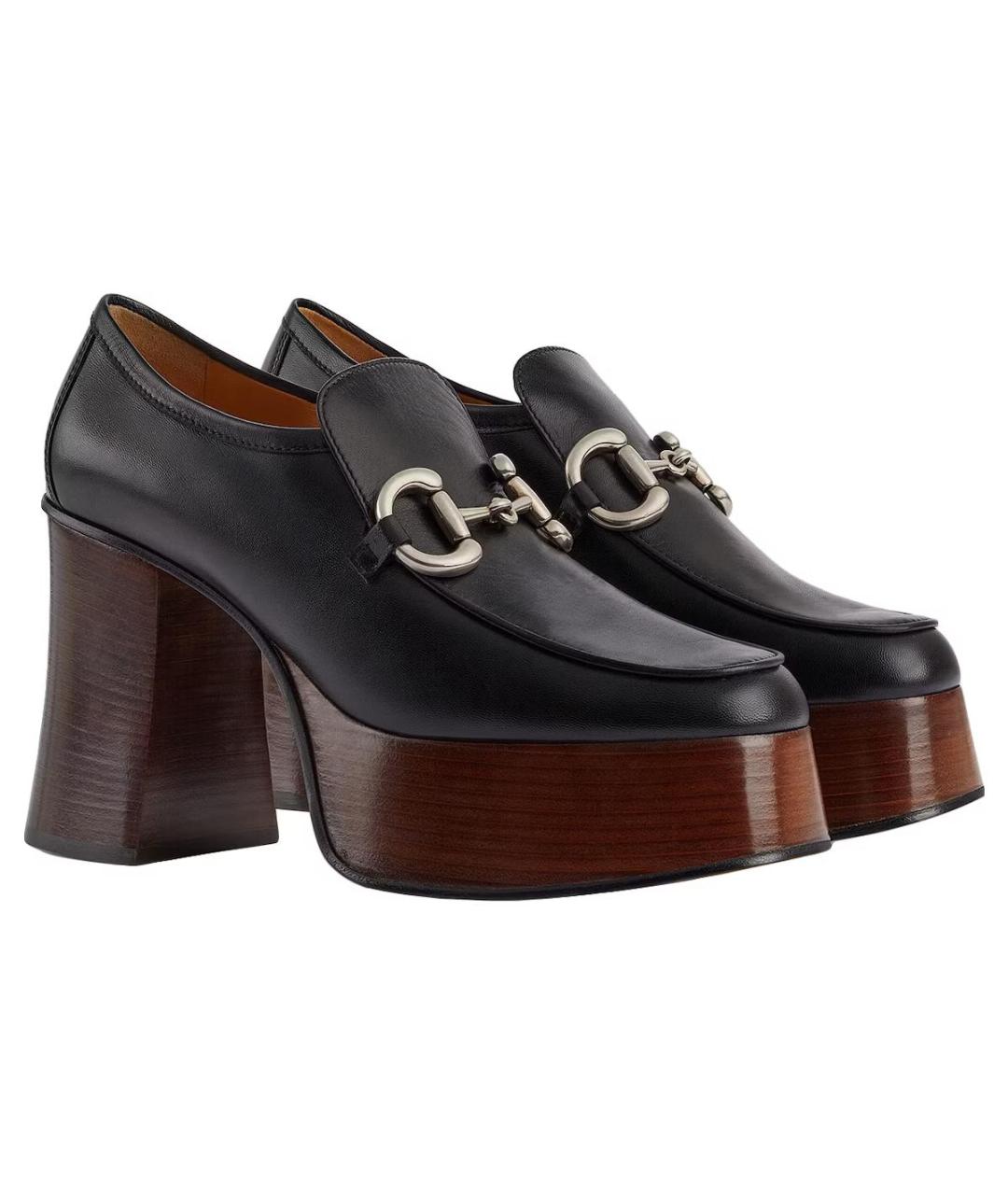 GUCCI Черные кожаные туфли, фото 4