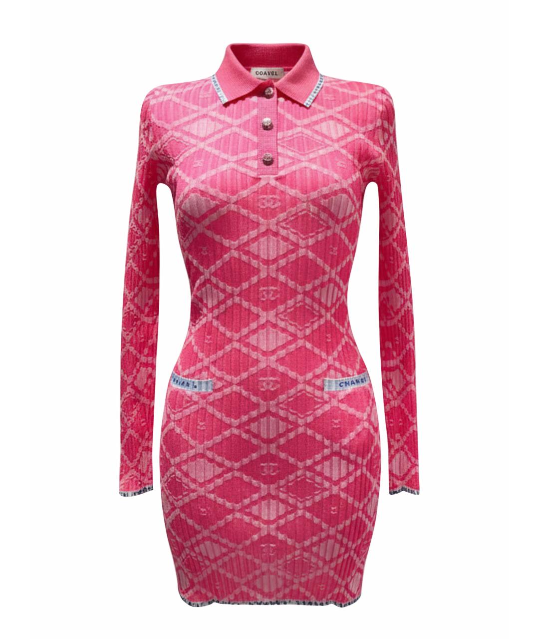CHANEL Фуксия хлопковое повседневное платье, фото 1
