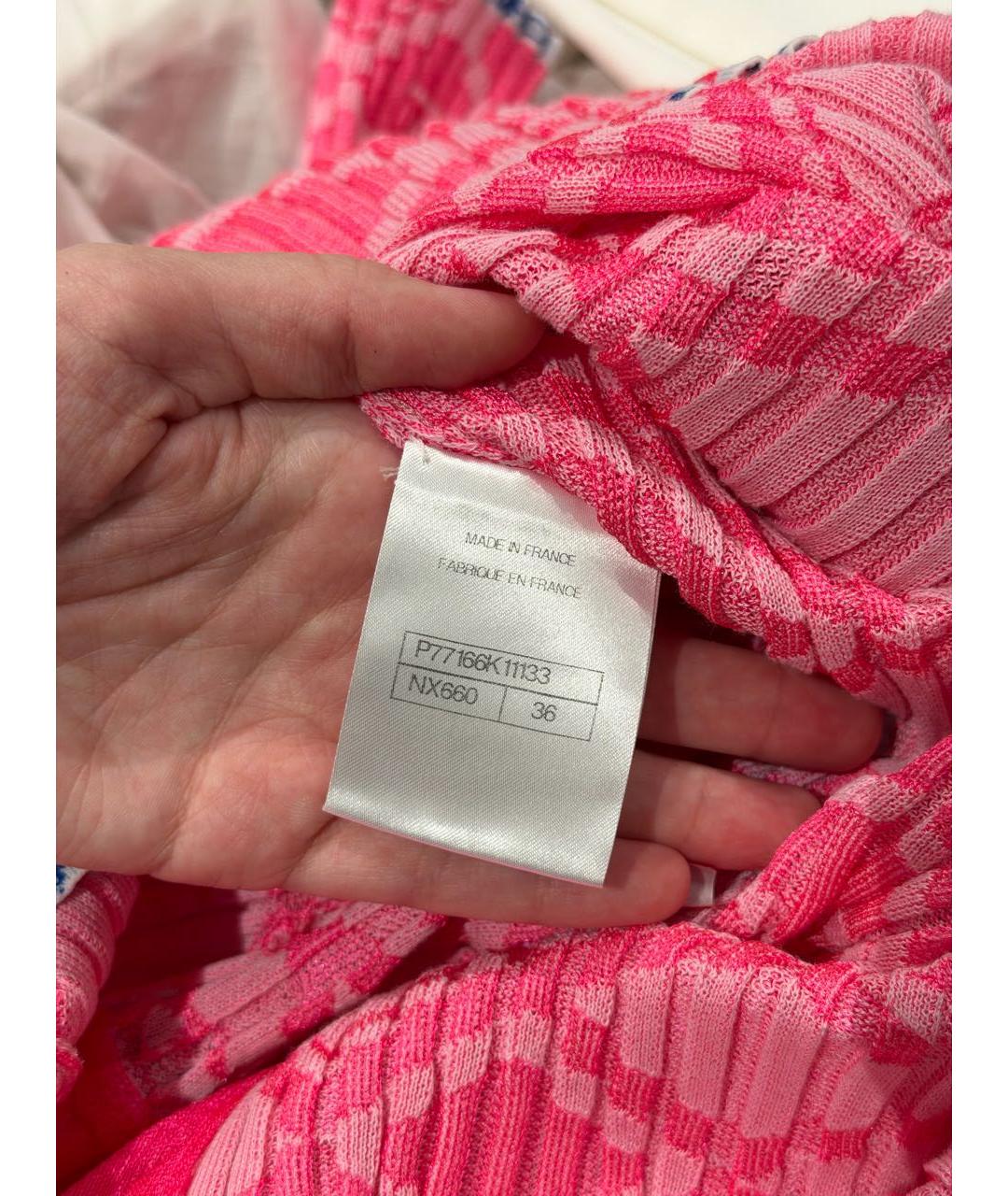 CHANEL Фуксия хлопковое повседневное платье, фото 6