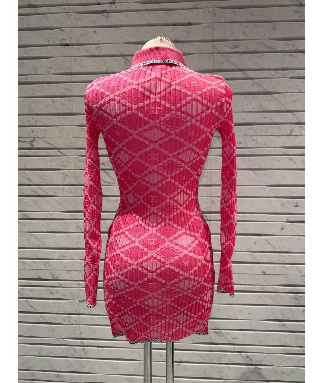 CHANEL Фуксия хлопковое повседневное платье, фото 4