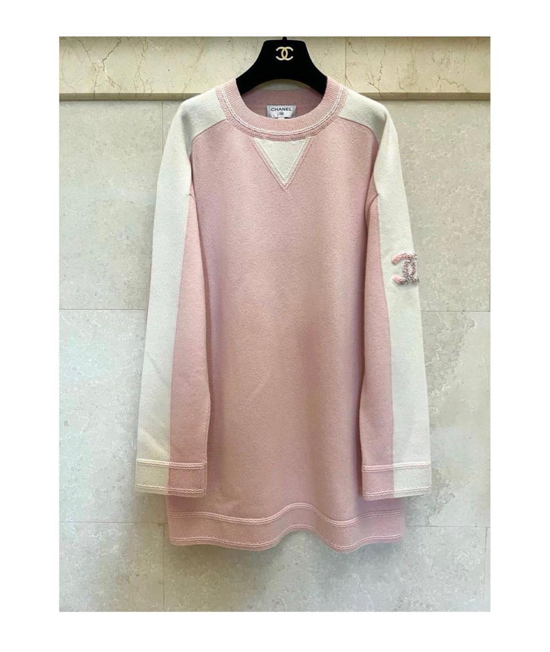 CHANEL Розовый кашемировый джемпер / свитер, фото 7
