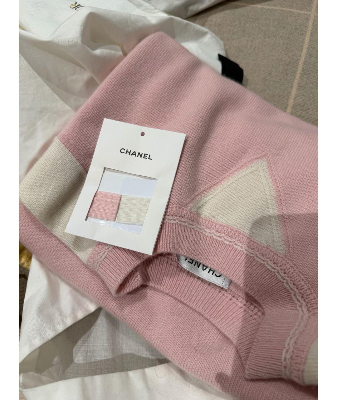 CHANEL Розовый кашемировый джемпер / свитер, фото 5
