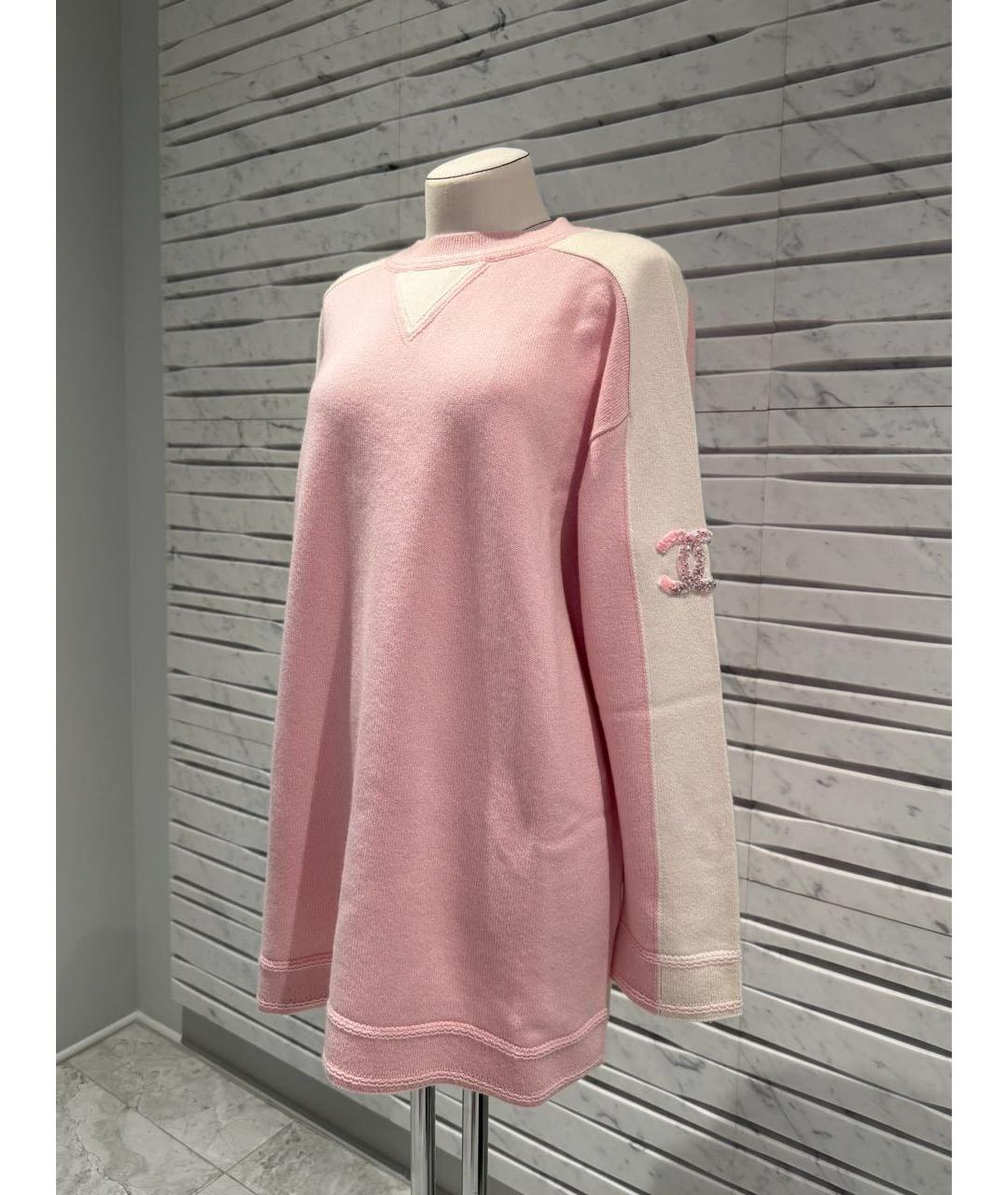CHANEL Розовый кашемировый джемпер / свитер, фото 2