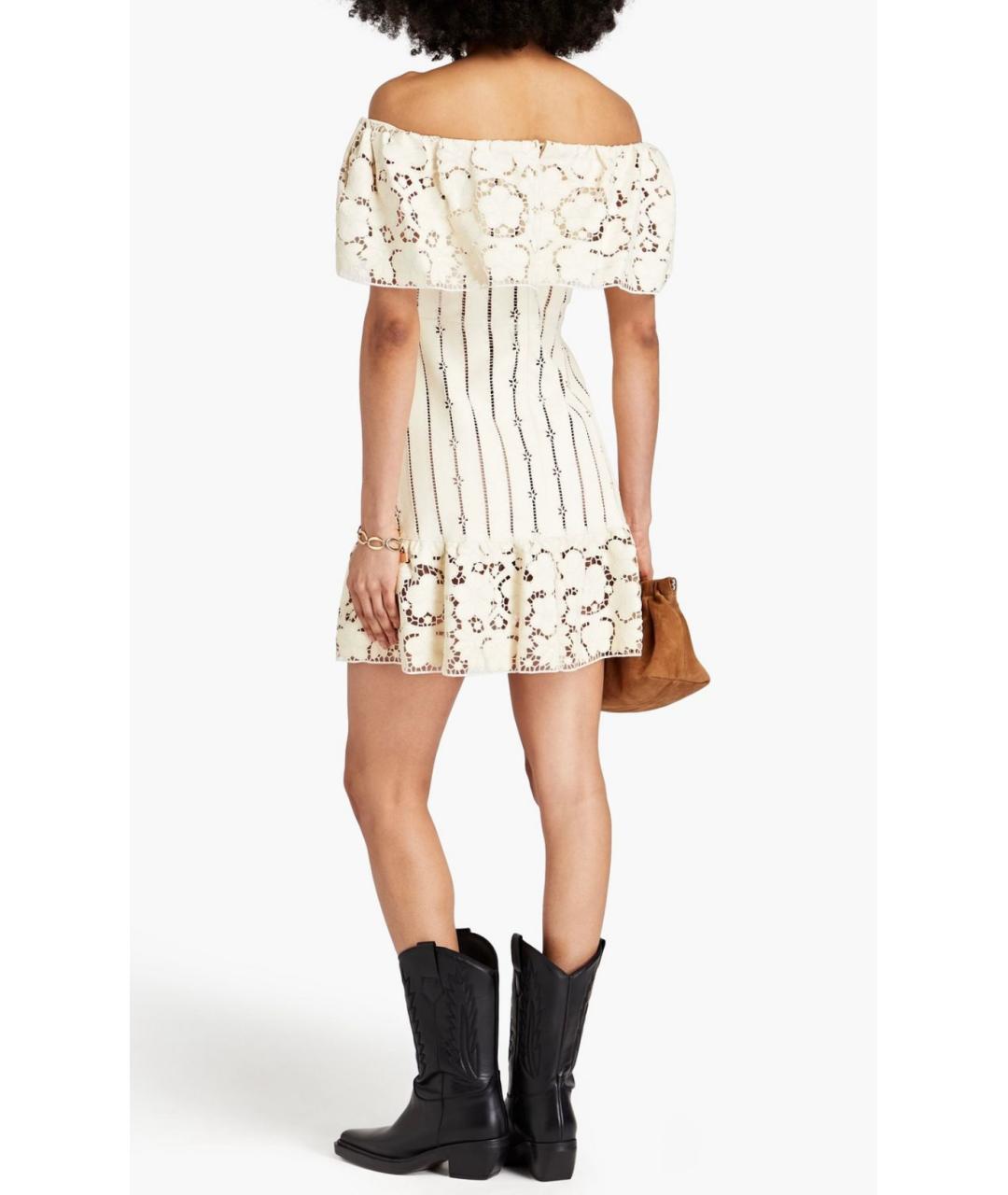 VALENTINO Бежевое кожаное коктейльное платье, фото 3