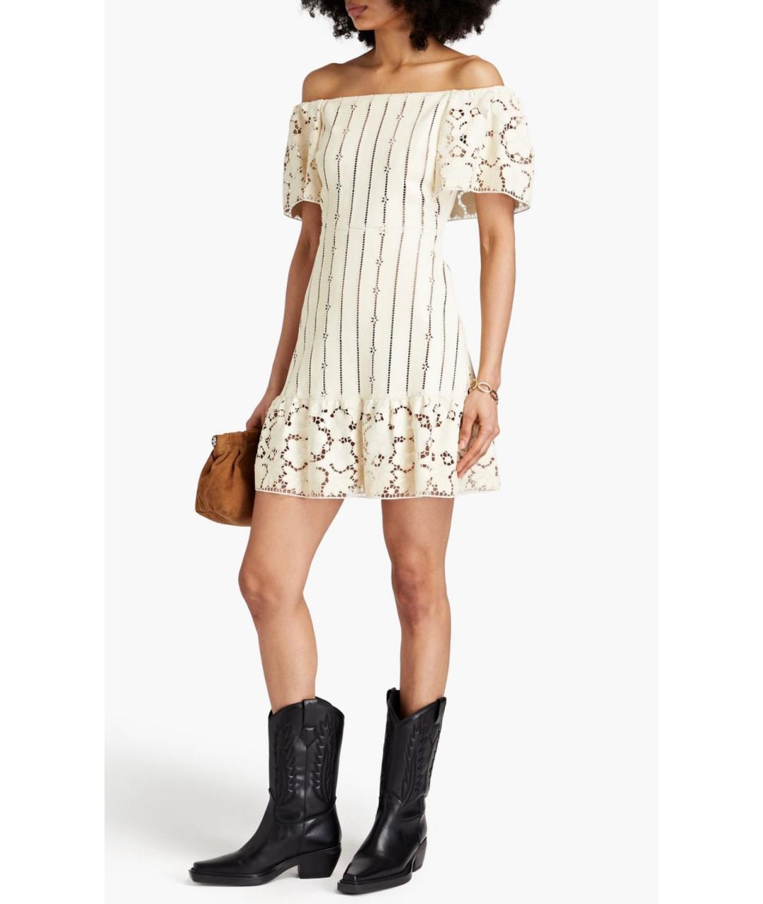 VALENTINO Бежевое кожаное коктейльное платье, фото 2