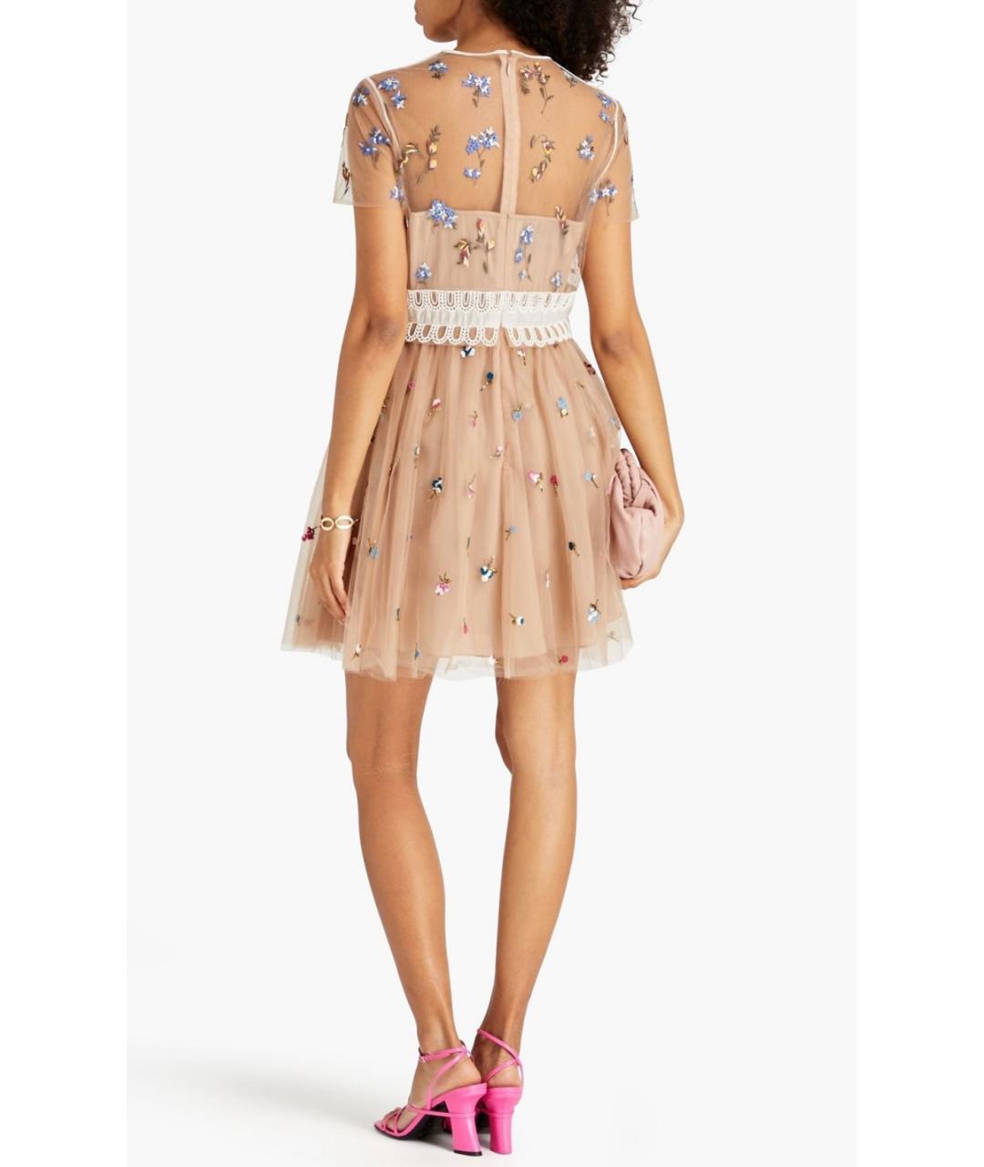VALENTINO Бежевое полиамидовое коктейльное платье, фото 3
