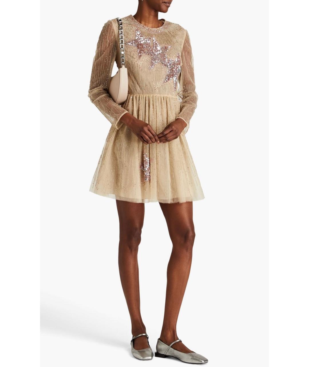 VALENTINO Бежевое полиамидовое коктейльное платье, фото 2
