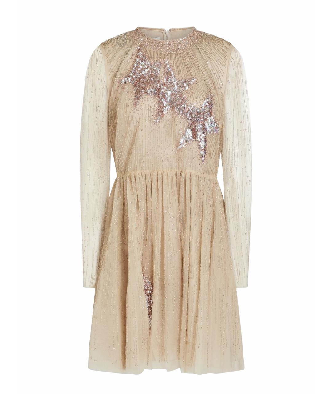 VALENTINO Бежевое полиамидовое коктейльное платье, фото 1