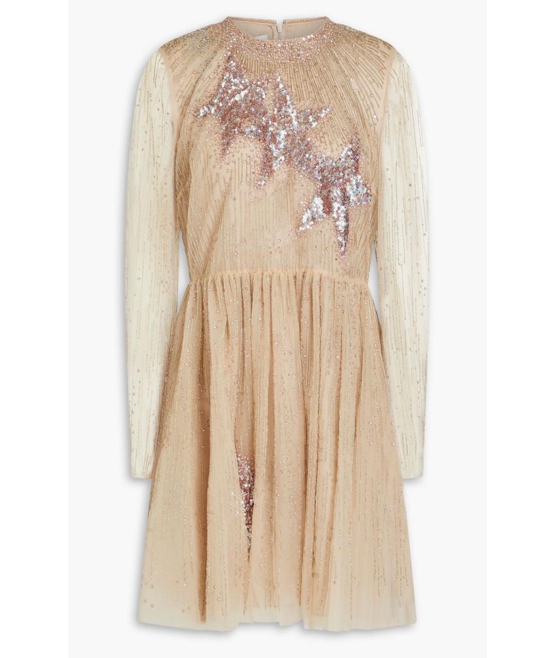 VALENTINO Бежевое полиамидовое коктейльное платье, фото 5