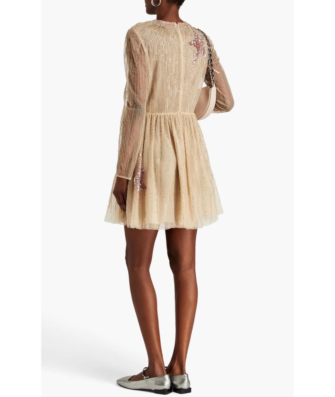 VALENTINO Бежевое полиамидовое коктейльное платье, фото 3