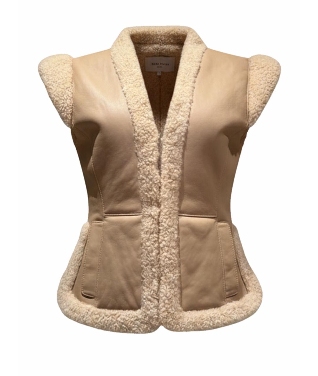 ULYANA SERGEENKO Бежевый кожаный жилет, фото 1