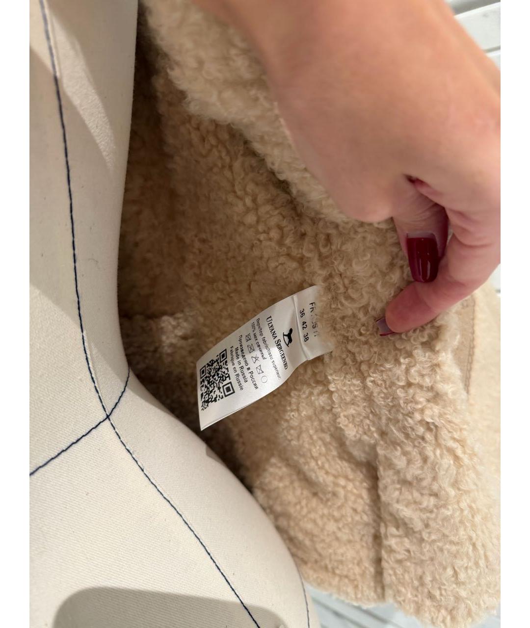 ULYANA SERGEENKO Бежевый кожаный жилет, фото 5