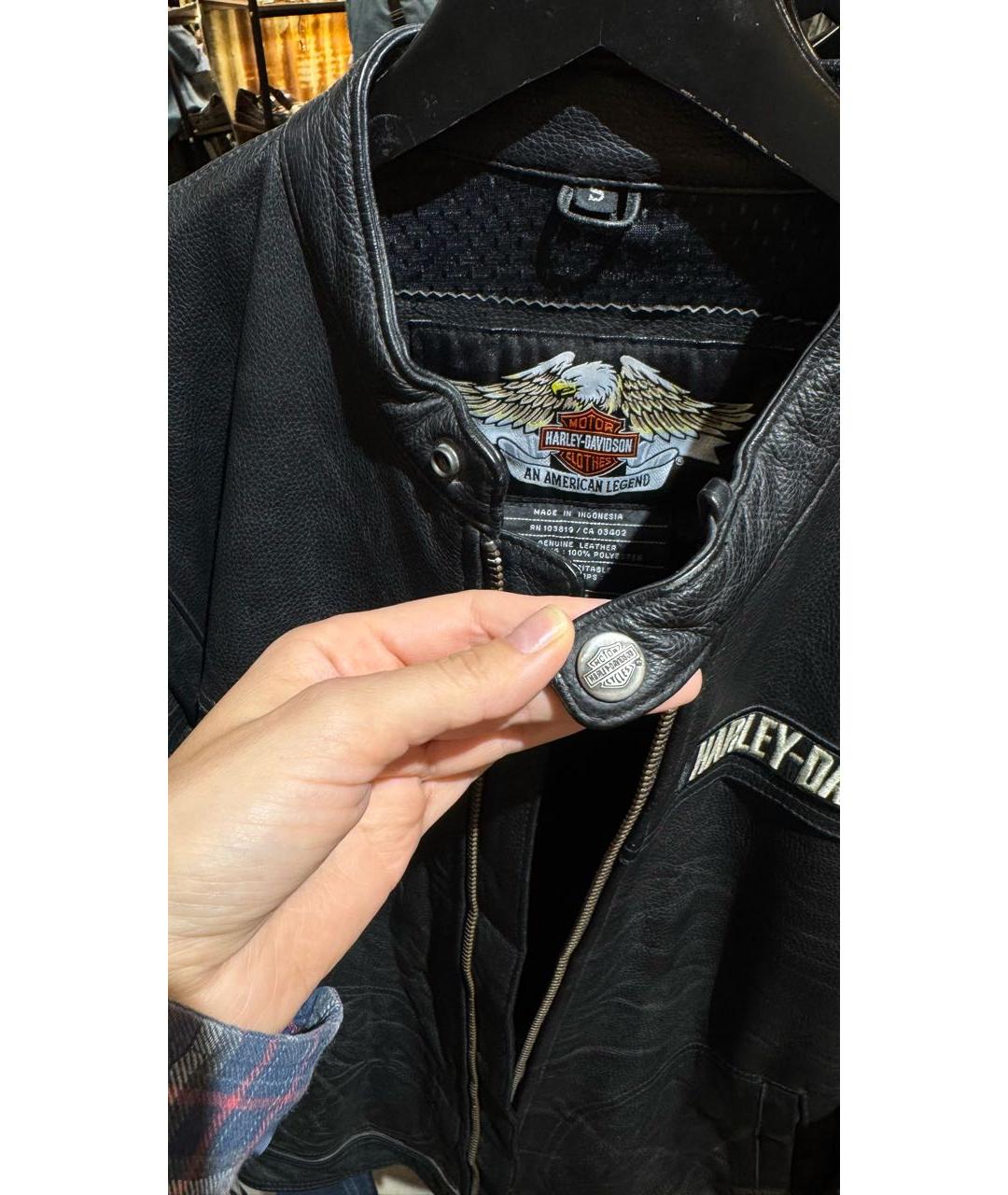 Harley Davidson Черная кожаная куртка, фото 4