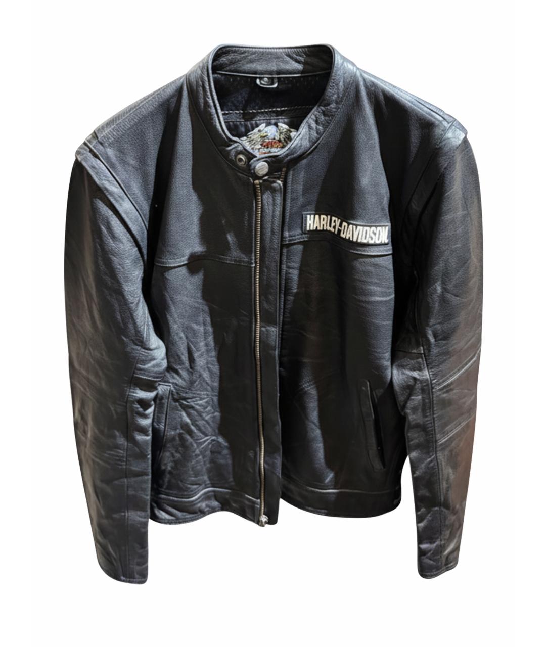 Harley Davidson Черная кожаная куртка, фото 1