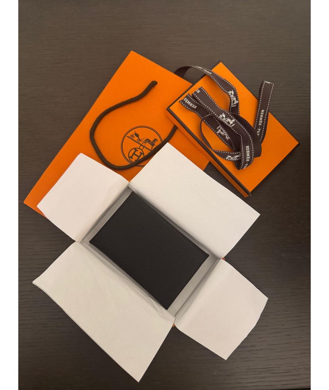 HERMES Черный кожаный кардхолдер, фото 3