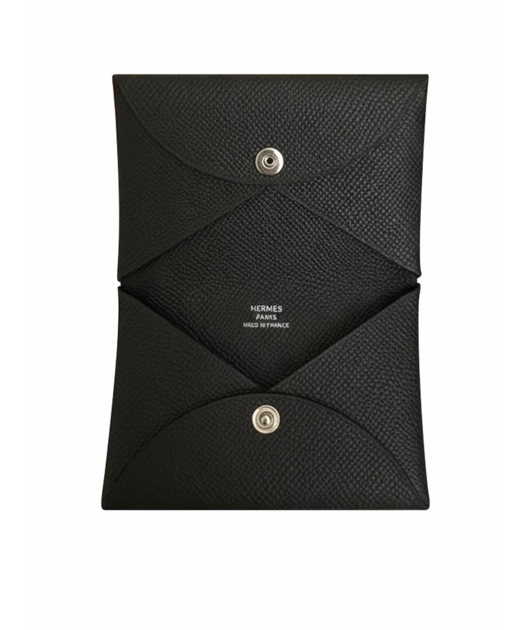 HERMES Черный кожаный кардхолдер, фото 1