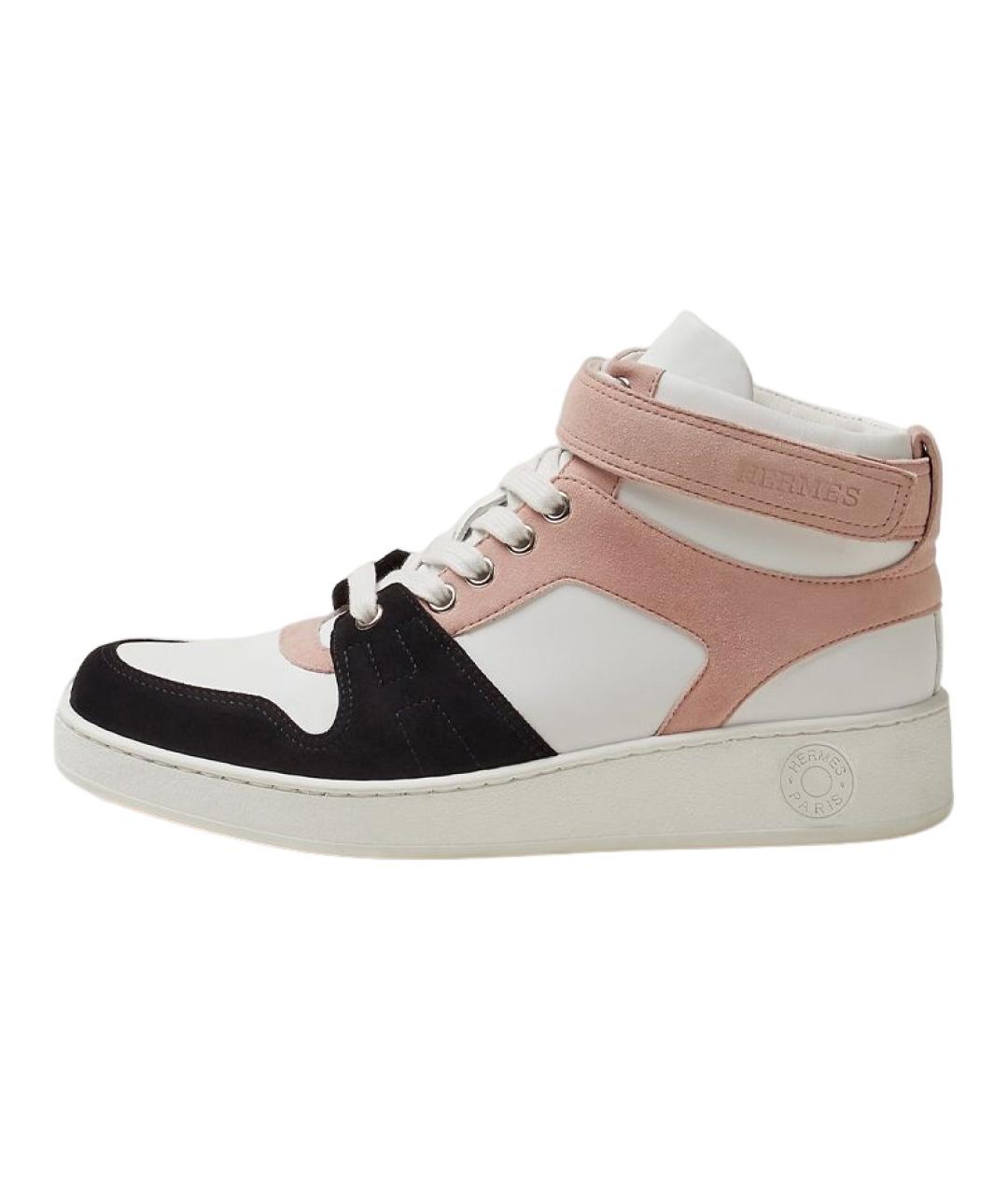 HERMES Розовые кожаные кроссовки, фото 5