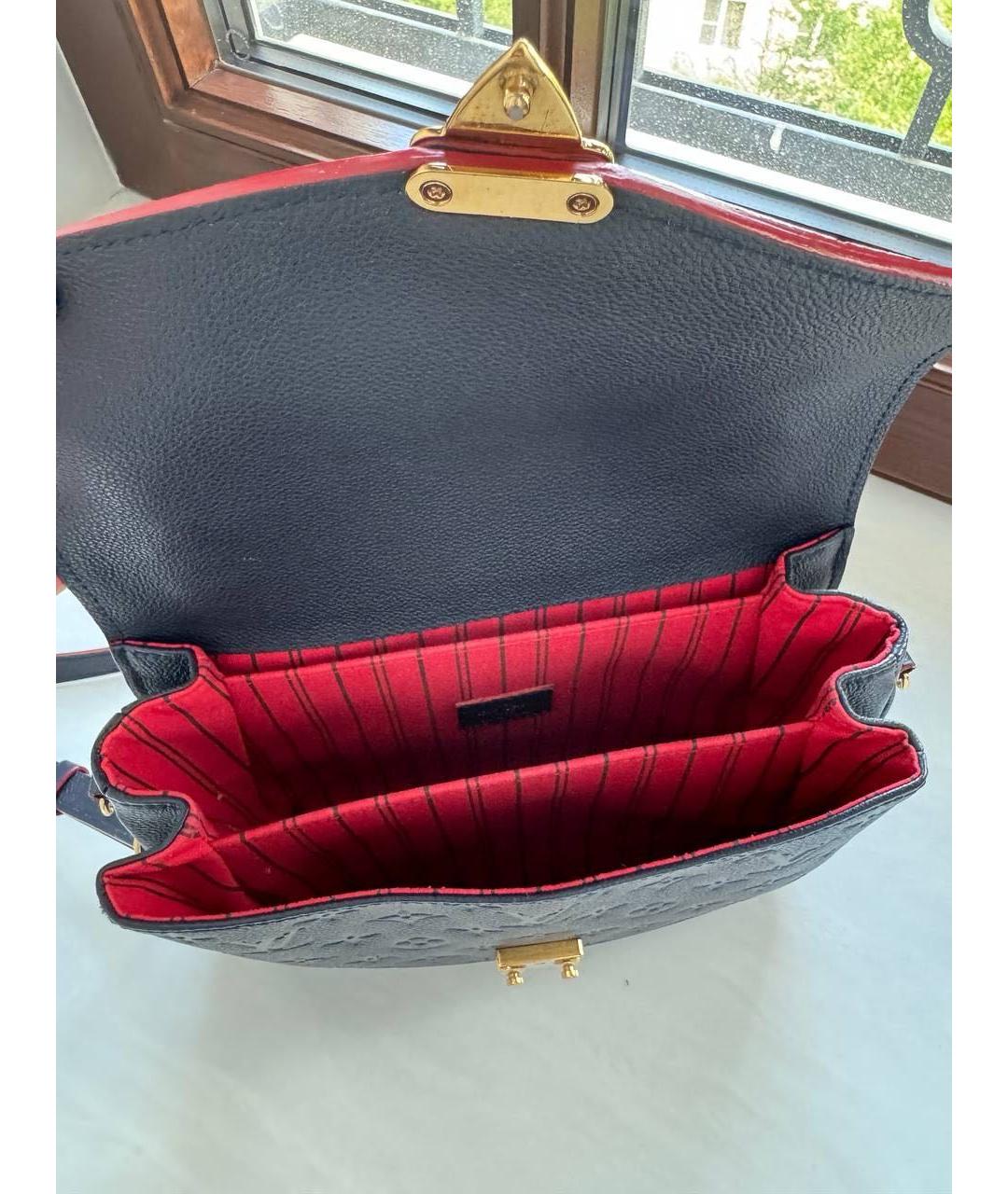 LOUIS VUITTON Темно-синяя кожаная сумка через плечо, фото 3