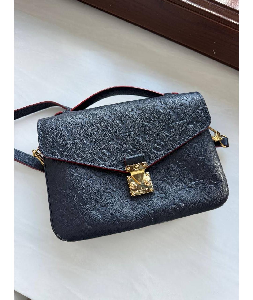 LOUIS VUITTON Темно-синяя кожаная сумка через плечо, фото 4