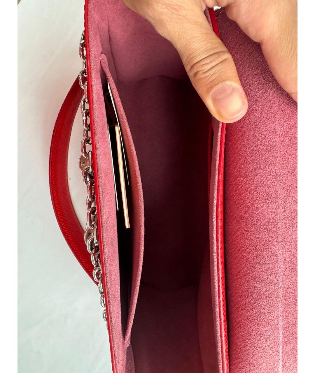 LOUIS VUITTON Красная кожаная сумка через плечо, фото 7