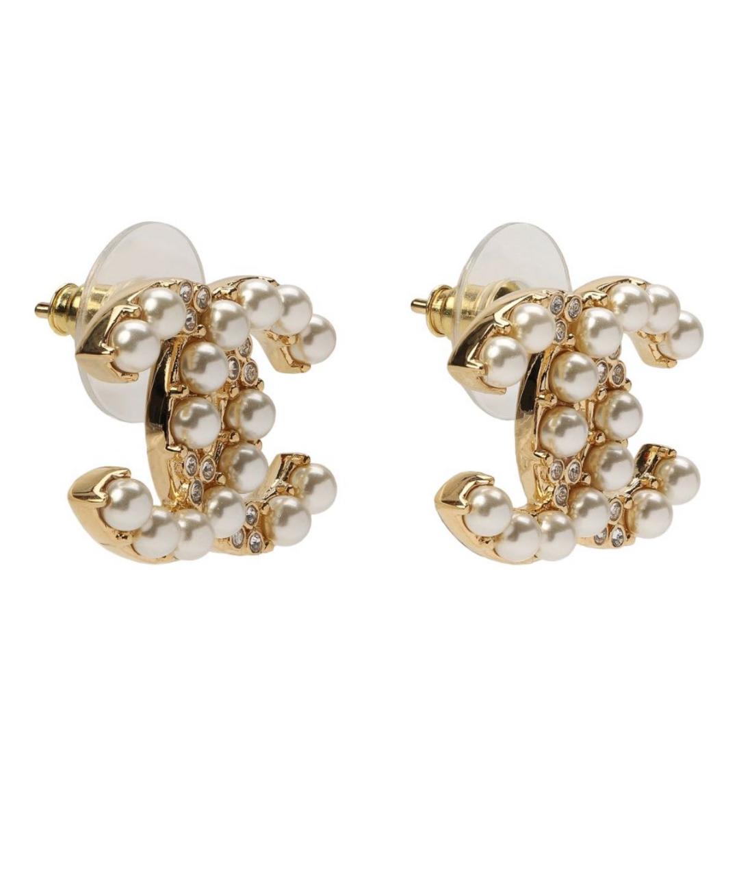 CHANEL Золотые металлические серьги, фото 2