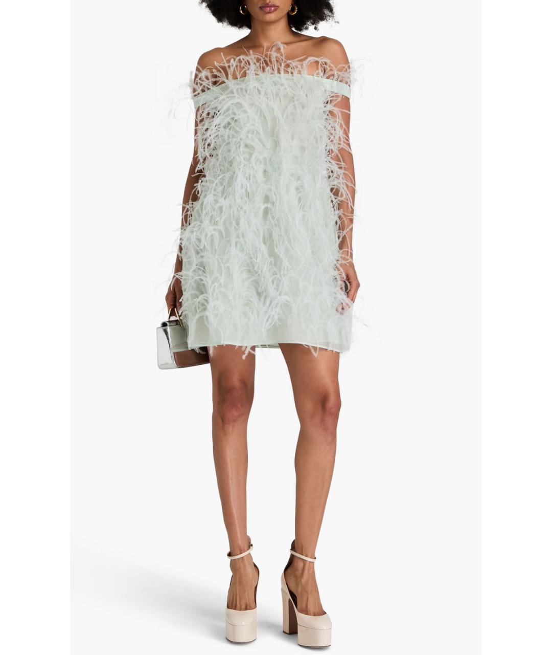 VALENTINO Зеленые шелковое коктейльное платье, фото 2