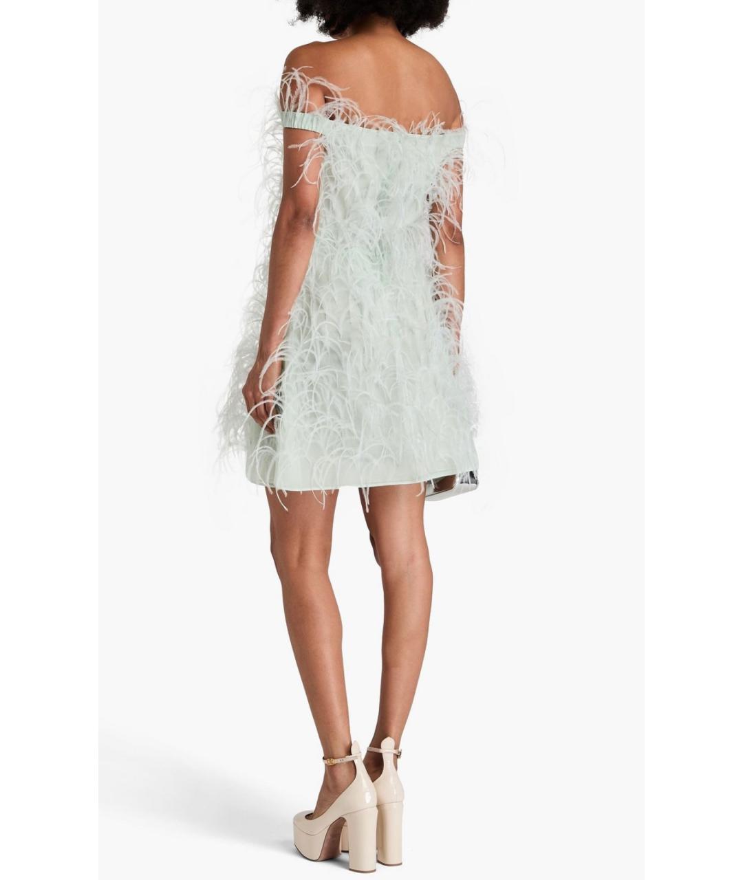 VALENTINO Зеленые шелковое коктейльное платье, фото 3