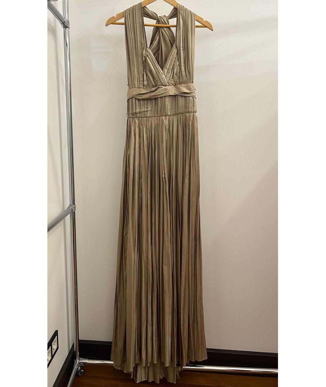 BOTTEGA VENETA Бежевое шелковое вечернее платье, фото 2