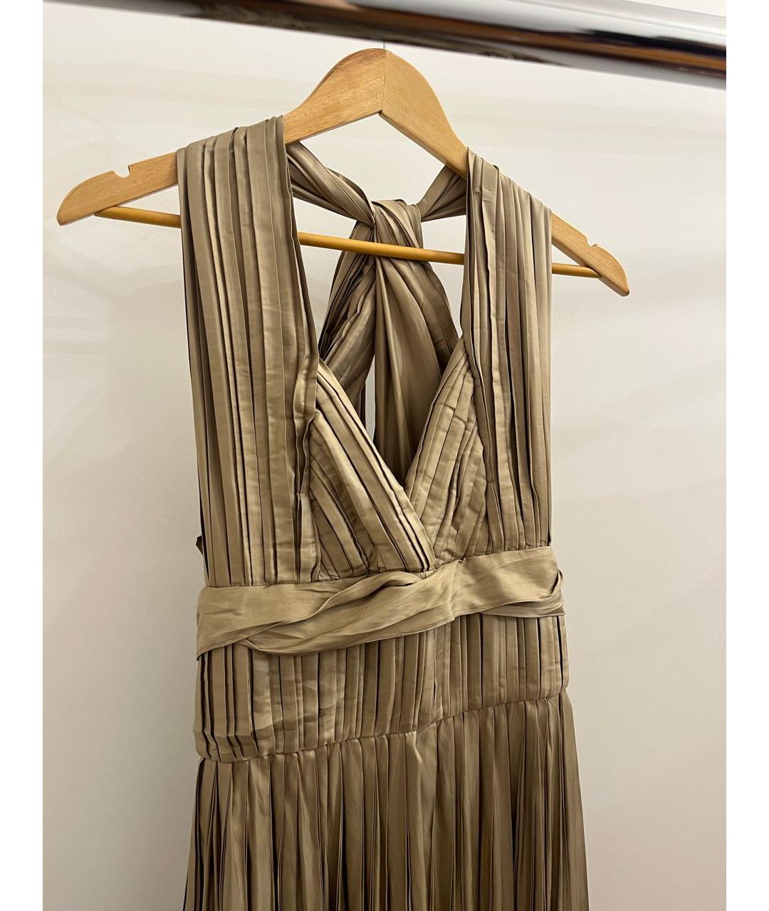 BOTTEGA VENETA Бежевое шелковое вечернее платье, фото 4