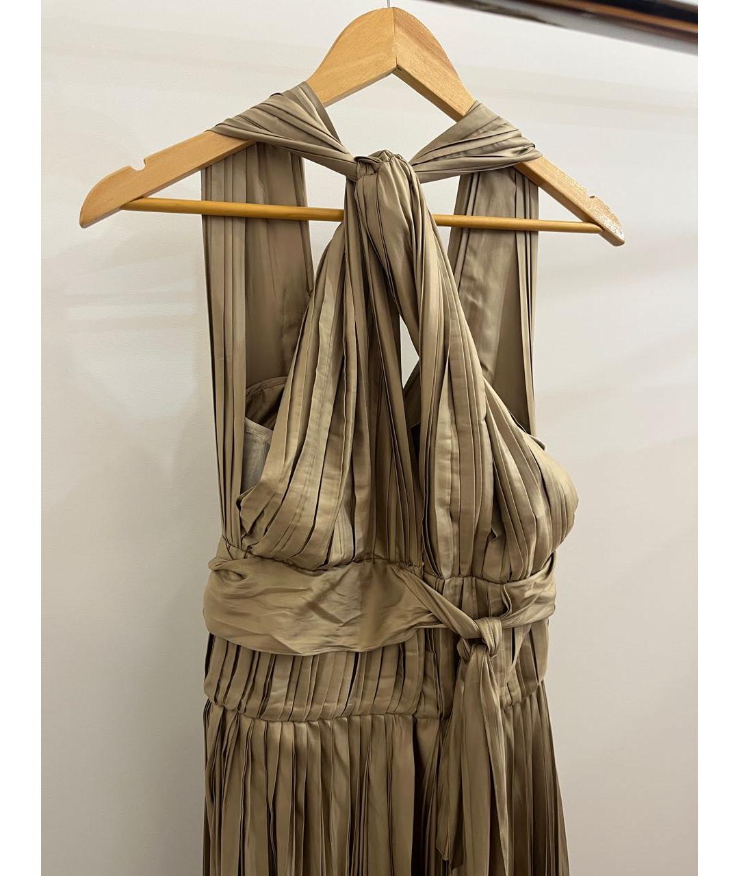 BOTTEGA VENETA Бежевое шелковое вечернее платье, фото 5