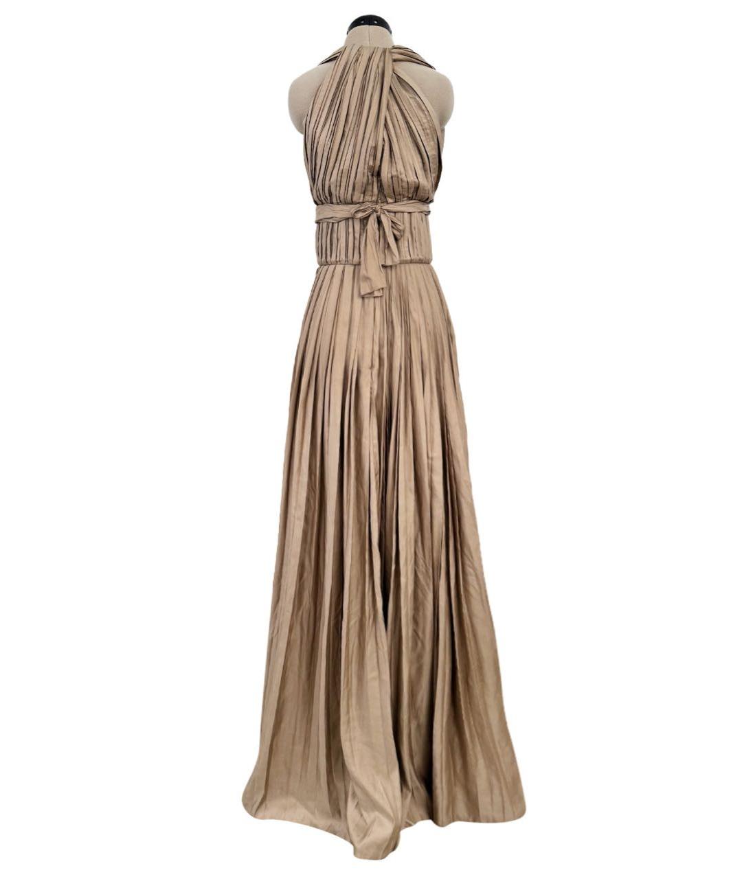 BOTTEGA VENETA Бежевое шелковое вечернее платье, фото 8