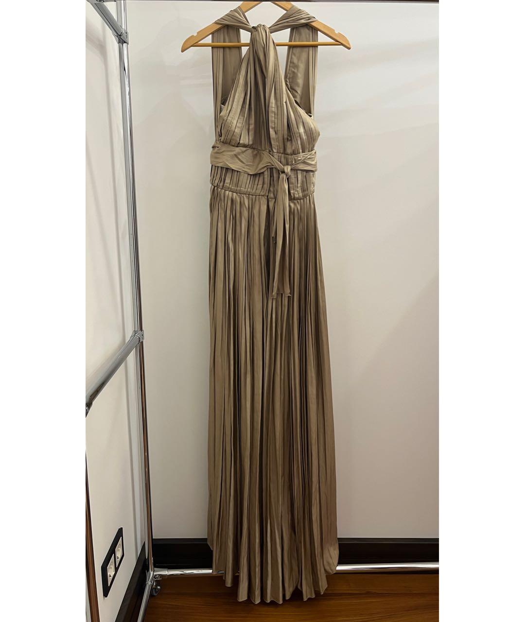 BOTTEGA VENETA Бежевое шелковое вечернее платье, фото 3